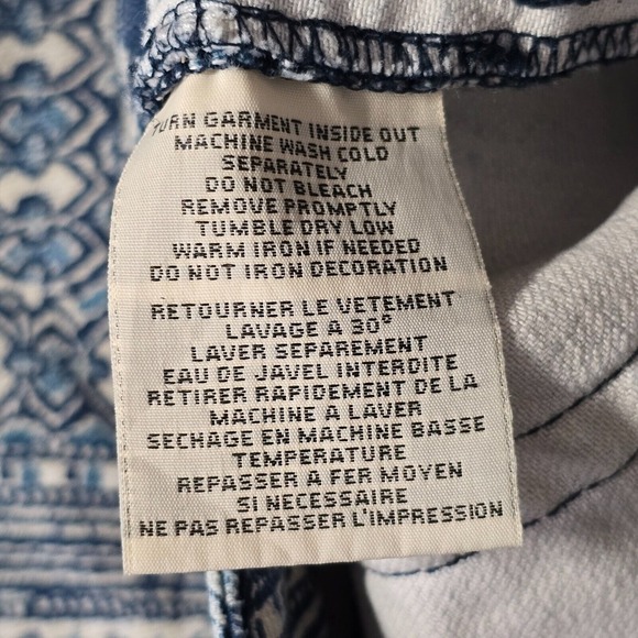 Denim Supply Ralph Lauren Jeans Womens 28 Blue Skinny Ankle Zip Aztec Boho Y2K - Picture 6 of 13